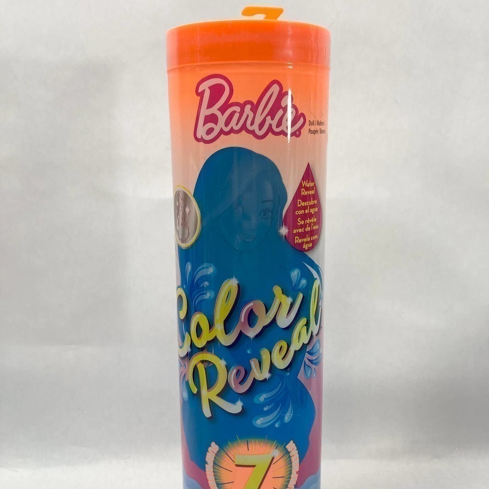 BARBIE Color Reveal Metallic Sunny N' Cool Series Doll 7 Surprises Orange Tube - Picture 4 of 15